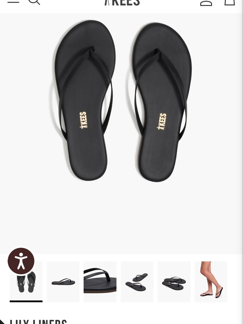 TKEES (never worn) Black Slim-Strap Flip Flop Sandals - Picture 4 of 4